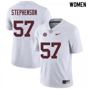 NCAA Women's Alabama Crimson Tide #57 Dwight Stephenson Stitched College Nike Authentic White Football Jersey JZ17G18IO
